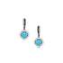 sleeping beauty turquoise + diamond sparkle earring<br>with diamond-lined huggie hoop earwire,<br>in blackened gold + yellow gold <span class='visuallyhidden'>Call or text 323-404-2959 for shopping assistance</span>